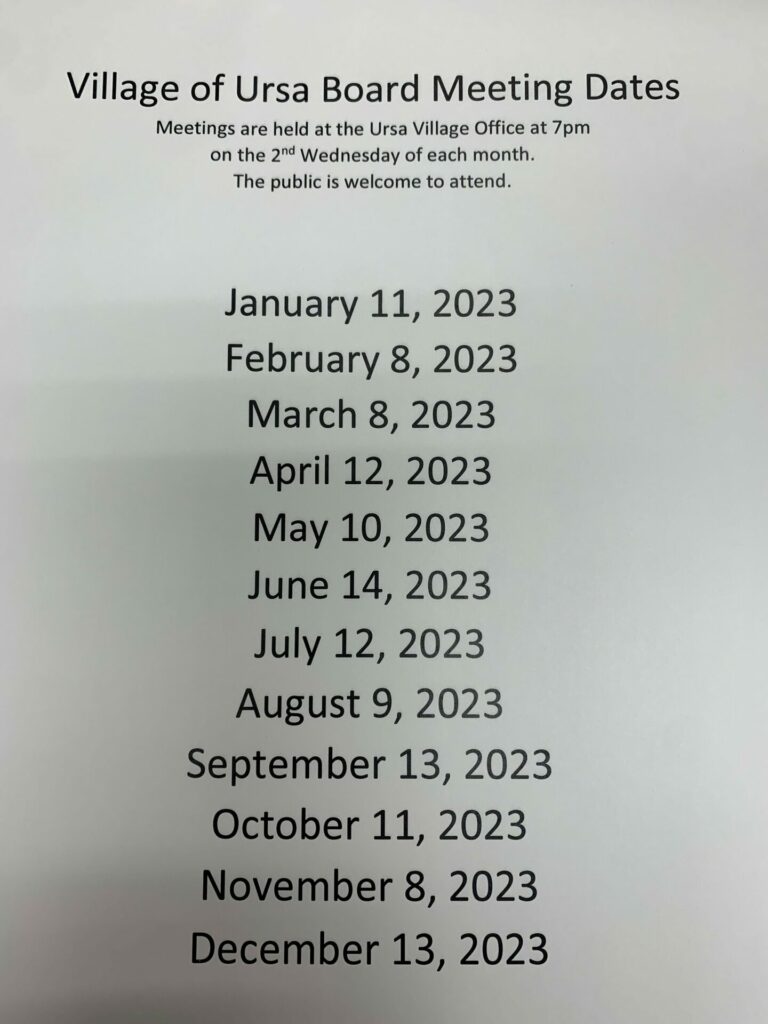 2023 Meeting Dates